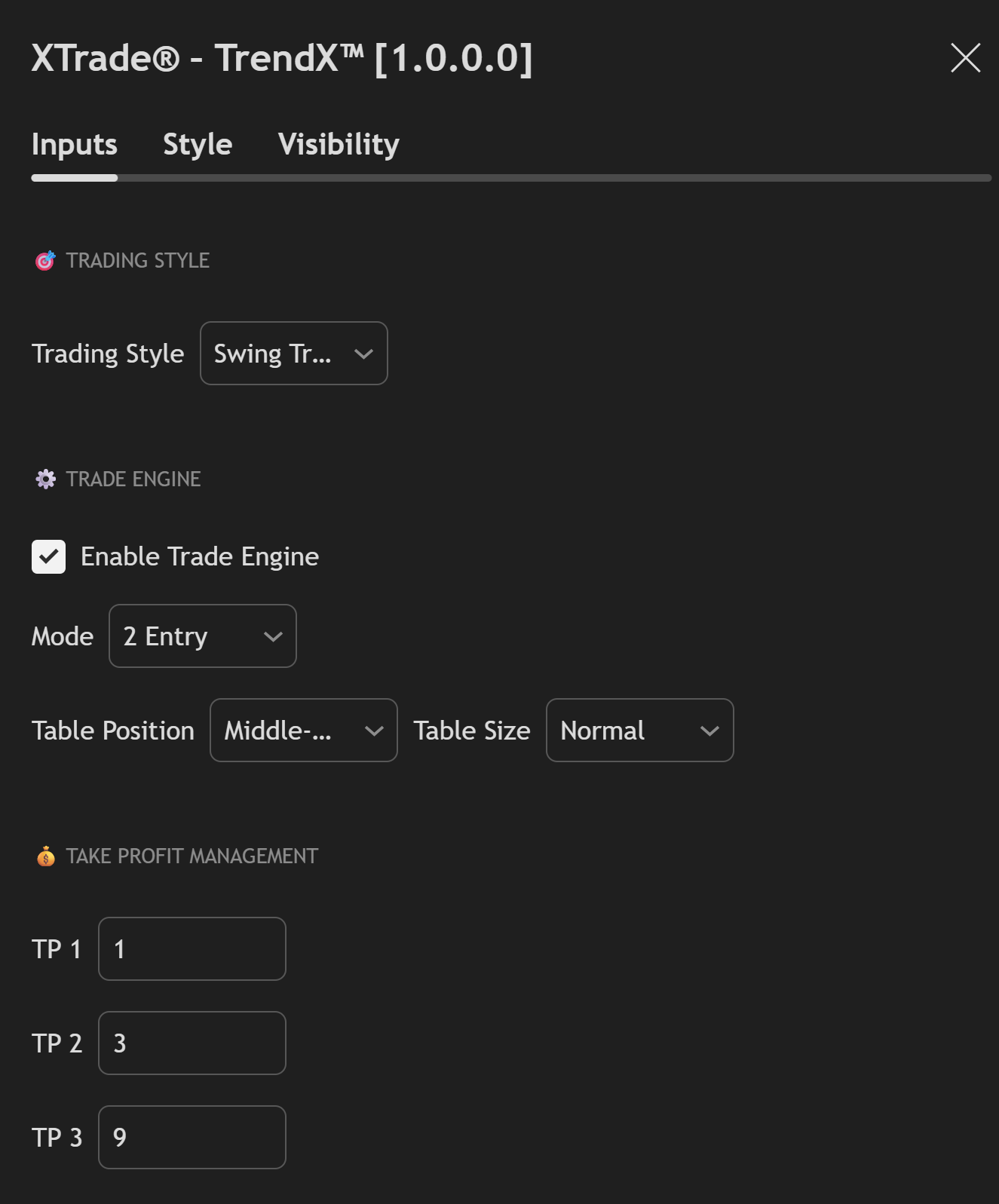 XTrade - TrendX Indicator Configuration